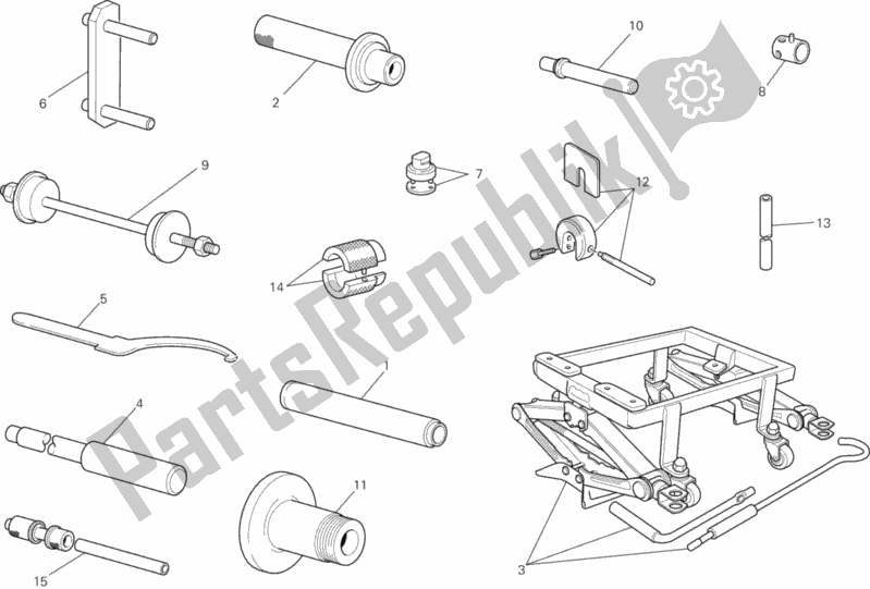 All parts for the 01b - Workshop Service Tools of the Ducati Superbike 848 EVO 2013